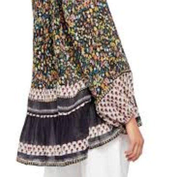 Free People. Gardenia black floral combo. Sz.L - Picture 4 of 4